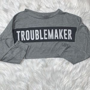 Troublemaker Long Sleeve Crop Top